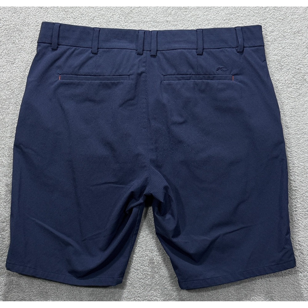 KJUS Shorts Mens 38 Blue Ike Texture Regular Fit 10" Performance Golf Chino - Picture 2 of 9
